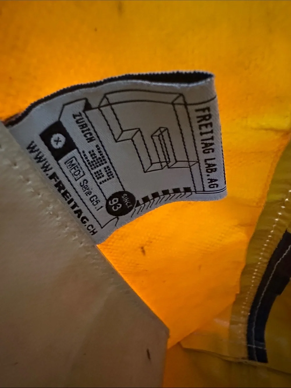 FREITAG Yellow & Navy Tote Bag authentic!